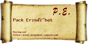 Pack Erzsébet névjegykártya