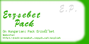 erzsebet pack business card